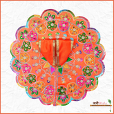 Blended Thread Kundan Work Orange Laddu Poshak